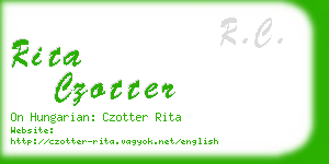 rita czotter business card